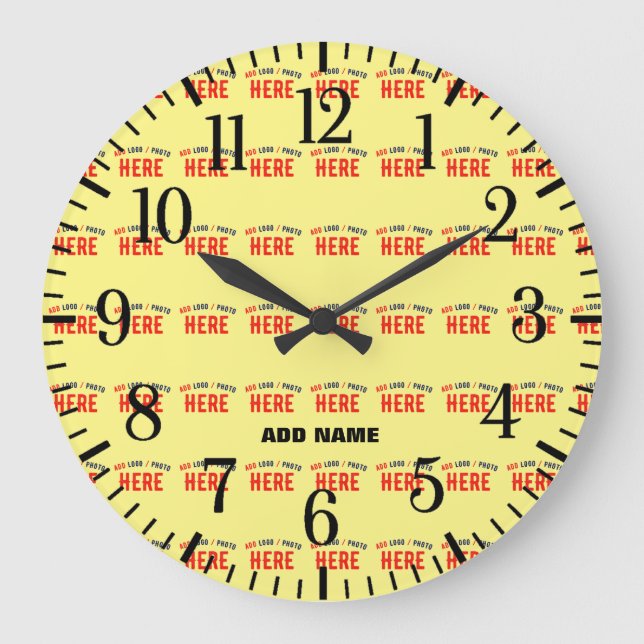 RELÓGIO GRANDE MARCA VERIFICADA AMARELO DE PASTEL PERSONALIZADO M (Frente)