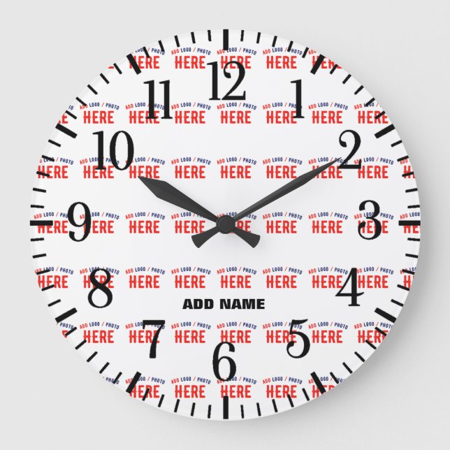 RELÓGIO GRANDE MARCA VERIFICADA BRANCA PERSONALIZÁVEL MODERNA (Frente)