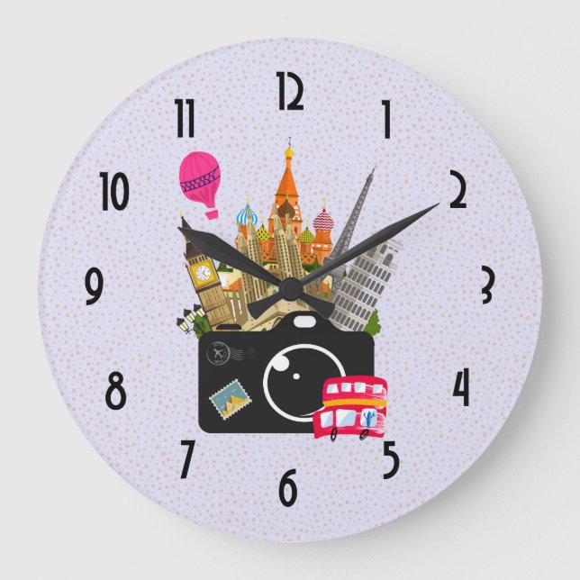 Relógio Grande Marca Viagem Fotógrafo Europeu (Frente)