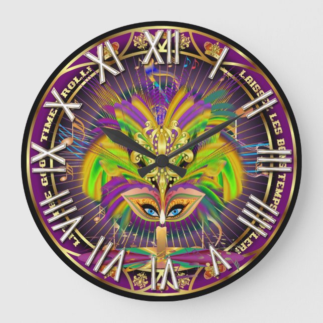 Relógio Grande Mardi Gras e a Rainha de Futebol (Frente)