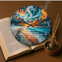 Mark 11:24 Cross Sunset Ocean Faith