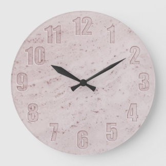 Relógio Grande Mármore rosa com números recortados