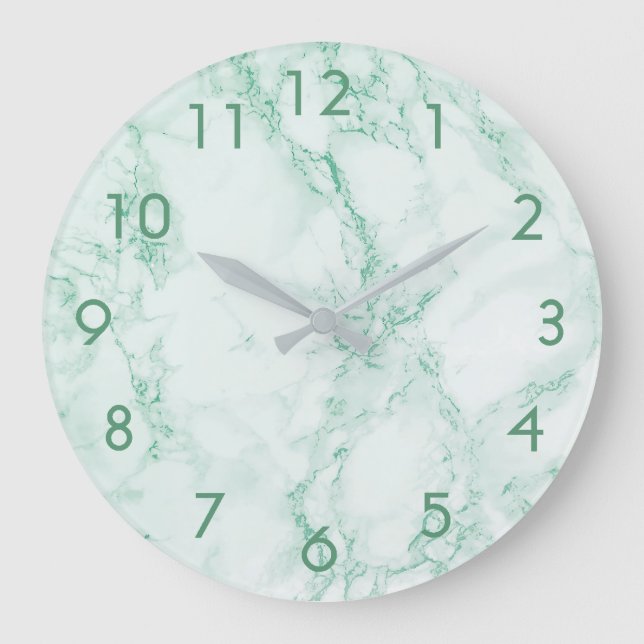 Relógio Grande Mármore verde da tendência (Frente)