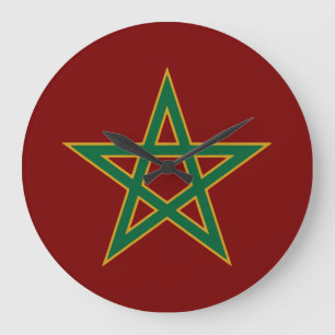 Relógio Grande Marrocos Bandeira Marroquina Amante de Futebol