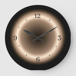 Relógio Grande Marrom com Efeito de Halo Brilhante em Creme