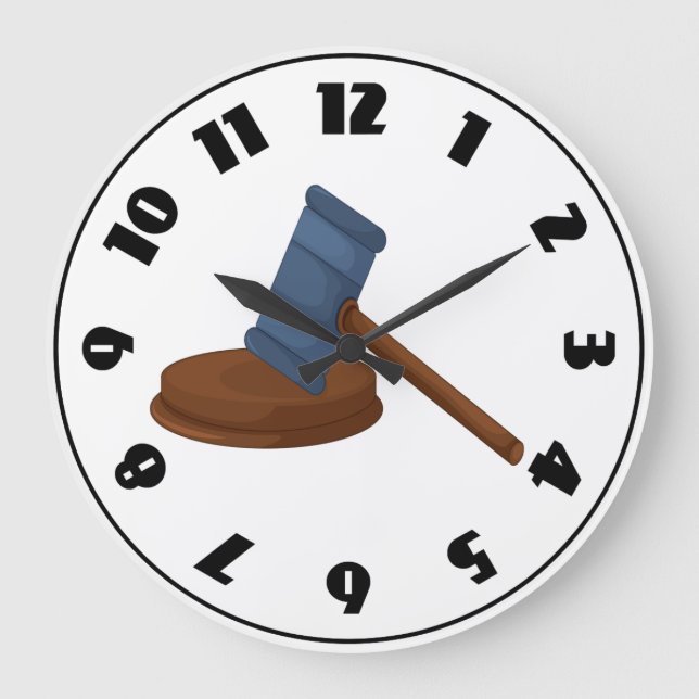 Relógio Grande Martelo de Juiz de Madeira Tribunal (Frente)