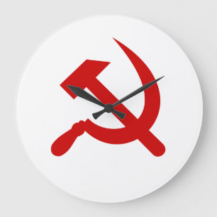 Relógio Grande Martelo e foice do comunismo vermelho