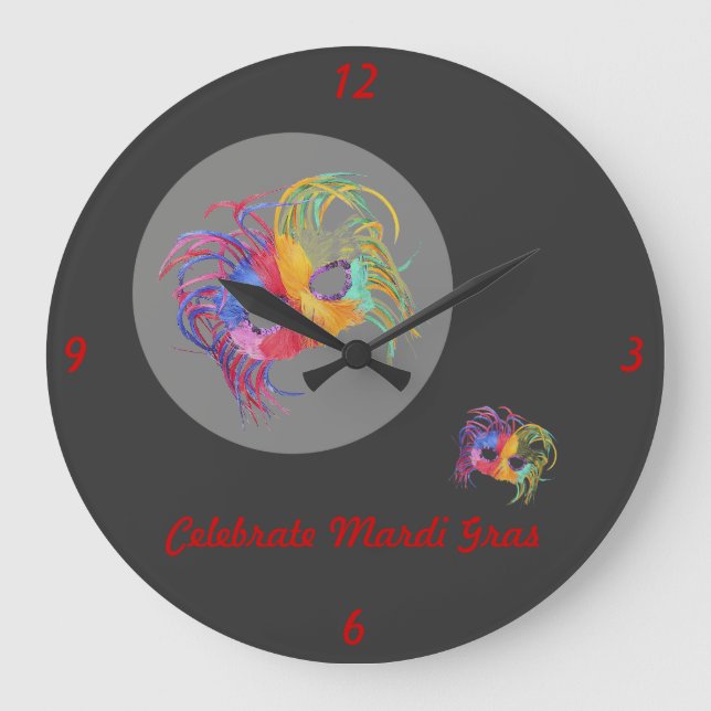 Relógio Grande Máscara com Cores - (Frente)