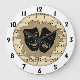 Relógio Grande Máscaras antigas da música e do teatro