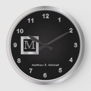 Relógio Grande Masculine Monogram Black and Silver Executive