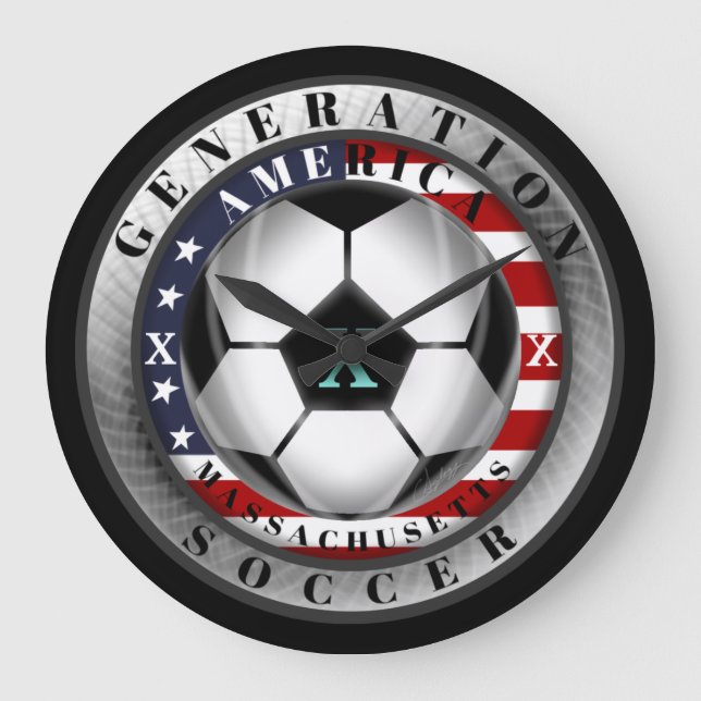 Relógio Grande Massachusetts State Generation X American Soccer (Frente)