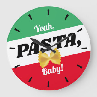 Relógio Grande Massas comidas italianas bandeira da cozinha perso