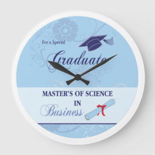 Relógio Grande Master's of Science in Business Blue with Swirl