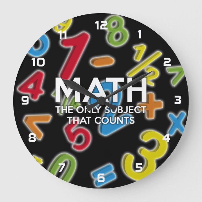 Relógio Grande Matemática. A única matéria que conta (Frente)