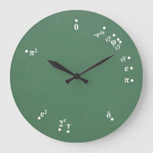 Relógio Grande Mathematical Constants Clock (chalkboard green)