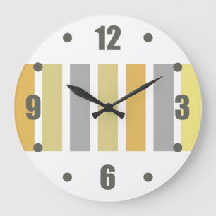 Relógio Grande Matizes de metal de bronze de prata Dourada