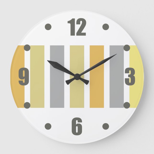 Relógio Grande Matizes de metal de bronze de prata Dourada (Frente)