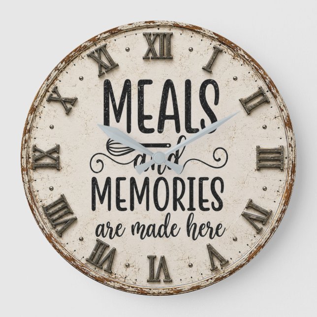Relógio Grande Meals and Memories Farmhouse Kitchen (Frente)