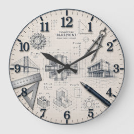 Relógio Grande Mechanical Engineer STEM Office & Workshop Decor