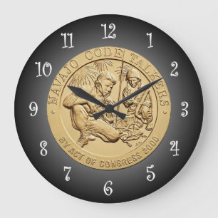 Relógio Grande Medalha de Bronze de Faladores de Código Navajo ~