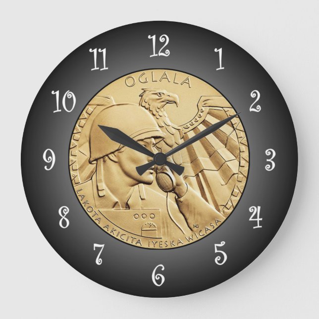 Relógio Grande Medalha de bronze de Oglala Sioux Talkers (Frente)