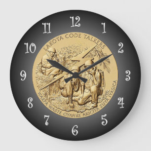 Relógio Grande Medalha de bronze dos falantes de código Lakota ~