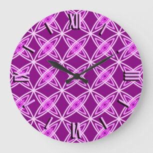 Relógio Grande meio século Atômica Moderno - Roxo Ametista