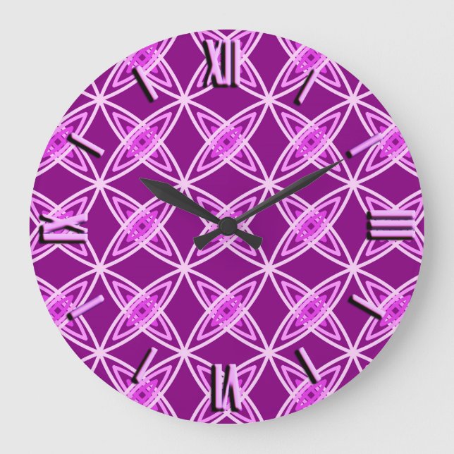Relógio Grande meio século Atômica Moderno - Roxo Ametista (Frente)