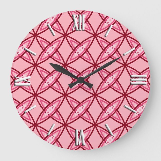 Relógio Grande meio século atômico moderno do Impressão - Rosa Ba (Frente)