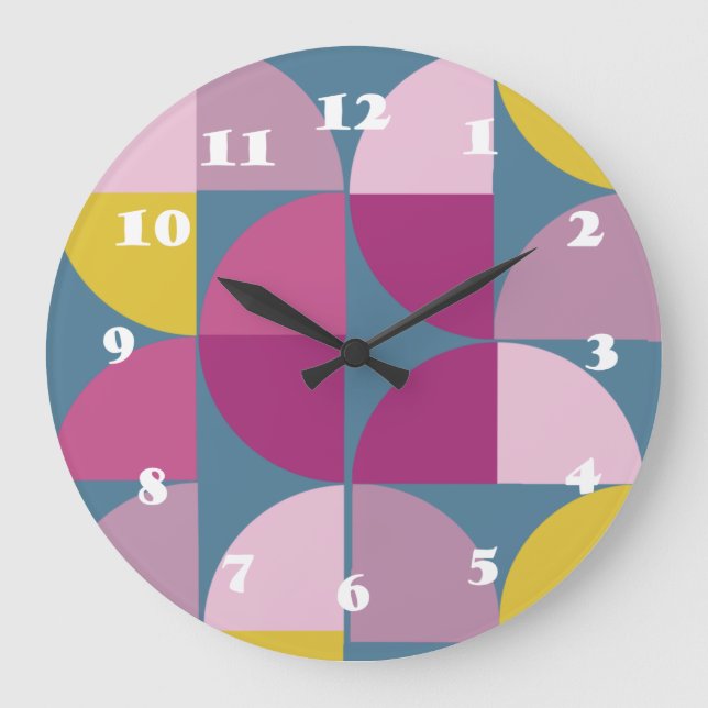 Relógio Grande meio século ligeiramente psíquico púrpura cor-de-r (Frente)