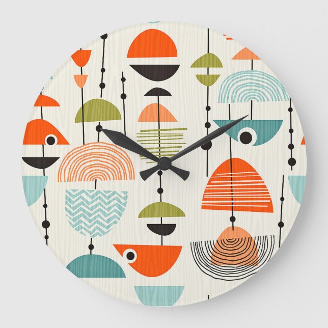 Relógio Grande Meio século Moderno Claro (Frente)