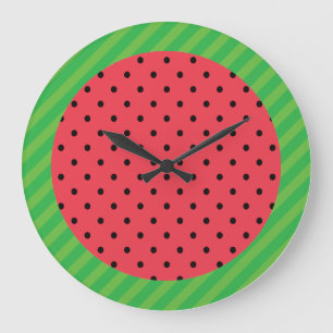 Relógio Grande Melancia fruta de Verão comida verde-rosa