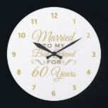 Relógio Grande Melhor Amiga de 60º Aniversário de Casamento<br><div class="desc">Celebre um aniversário de casamento marcante com essa ideia de presente romântico com letras douradas elegantes. Para marido e mulher que são melhores amigos!</div>