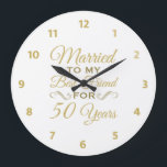 Relógio Grande Melhor Amiga no 50º Aniversário de Casamento<br><div class="desc">Celebre um aniversário de casamento marcante com essa ideia de presente romântico com letras douradas elegantes. Para marido e mulher que são melhores amigos!</div>