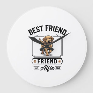 Relógio Grande Melhor Amigo Alfie Design Vintage Amante de Cães_1