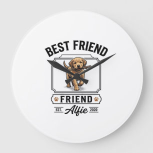 Relógio Grande Melhor Amigo Alfie Design Vintage Amante de Cães_1