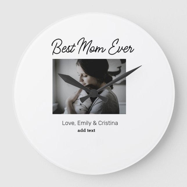 Relógio Grande melhor feliz dia de as mães de mãe adicionar nome  (Frente)