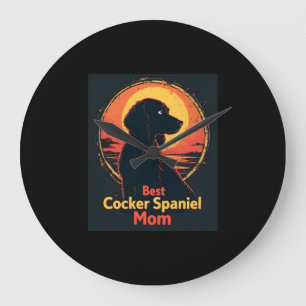 Relógio Grande Melhor Mãe Cachorro - Vintage Cocker Spaniel T-Shi
