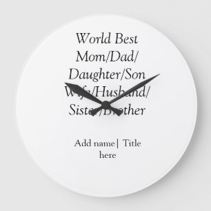 Relógio Grande Melhor mãe do mundo marido esposa pai filha filho
