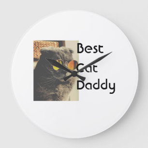 Relógio Grande Melhor modelo de presente com nome de foto de gato