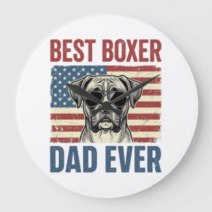 Relógio Grande Melhor Pai Boxer de Todos os Tempos Cachorro Vinta