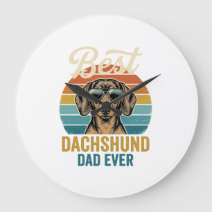 Relógio Grande Melhor Pai Dachshund de Todos os Tempos Camisa de