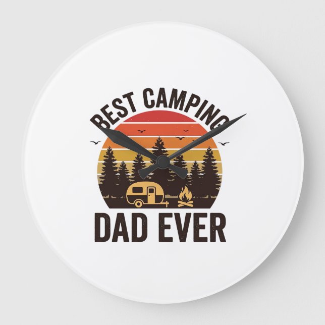 Relógio Grande Melhor Pai de Acampamento Já Existe Design de Acam (Frente)