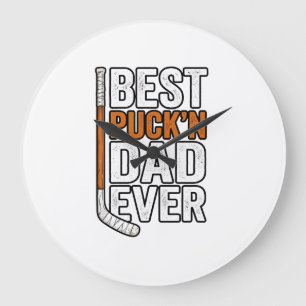 Relógio Grande Melhor Pai de Hockey Puck'n Pai de Sempre Projeto