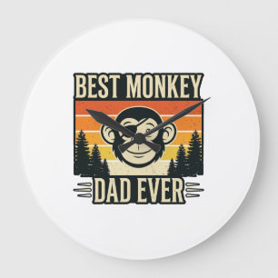 Relógio Grande Melhor Pai Macaco de Todos os Tempos Camisa Vintag