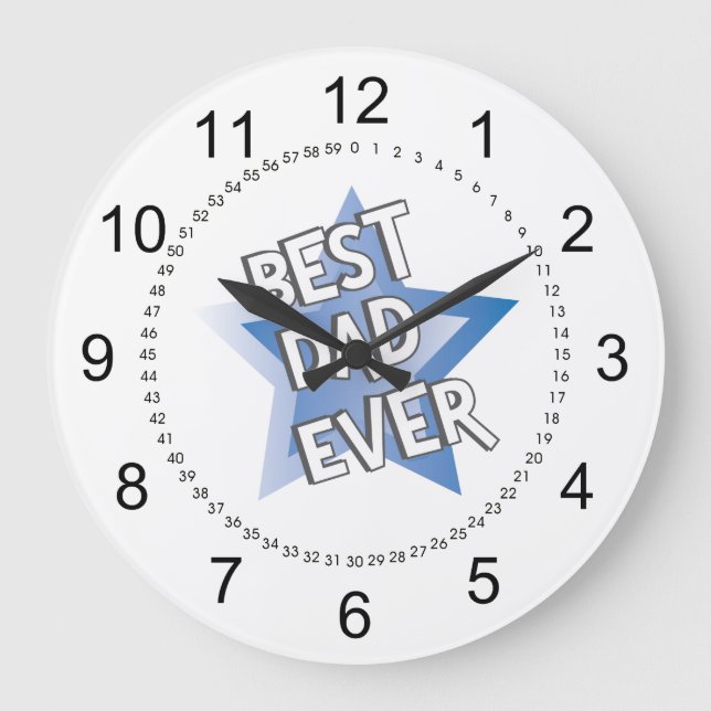 Relógio Grande Melhor Pai Nunca (Frente)