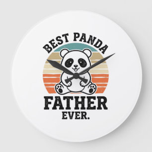 Relógio Grande Melhor Pai Panda de Todos os Tempos Camisa Vintage