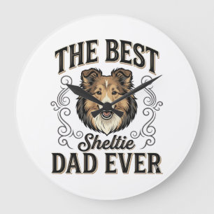 Relógio Grande Melhor Papai Sheltie de Todos os Tempos Design de 