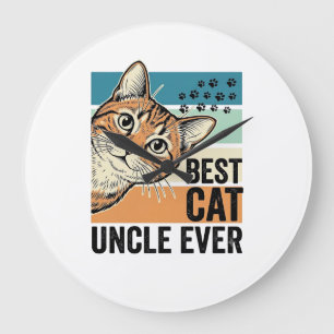 Relógio Grande Melhor Tio de Gato de Sempre Design de Amante de G