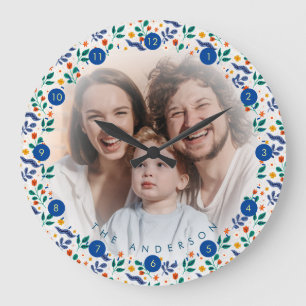 Relógio Grande Memória de colagem de fotos grandes da família per